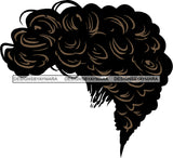 Short Sideview Hair No Face Curly Black Woman Afro Hair  SVG JPG PNG Vector Clipart Cricut Silhouette Cut Cutting