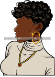 Short Sideview Hair No Face Curly Black Woman Afro Hair  SVG JPG PNG Vector Clipart Cricut Silhouette Cut Cutting