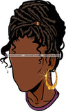 No Face Locs Dreads Black Woman Afro Hair  SVG JPG PNG Vector Clipart Cricut Silhouette Cut Cutting