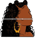 No Face Curly Black Woman Afro Hair  Wavy SVG JPG PNG Vector Clipart Cricut Silhouette Cut Cutting