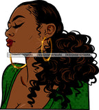 Afro Girl Bamboo Earrings Hustle Diva Gold Jewelry Hair Accessories Black Woman Goddess SVG Files For Cutting and More!