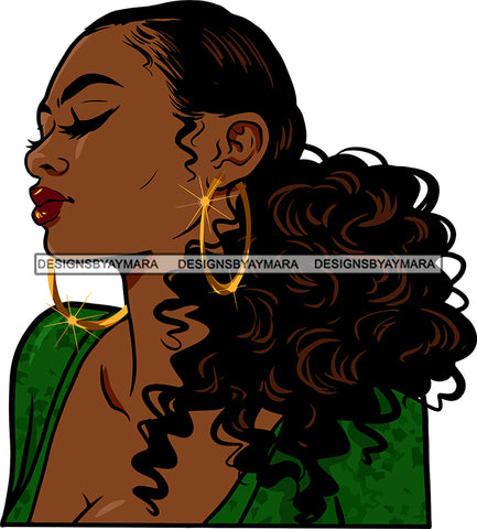 Afro Girl Bamboo Earrings Hustle Diva Gold Jewelry Hair Accessories Black Woman Goddess SVG Files For Cutting and More!