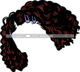 No Face Brown Curly Hair No Face Afro Woman Hairclips SVG JPG PNG Vector Clipart Cricut Silhouette Cut Cutting