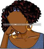 No Face Brown Curly Brown Hair No Face Afro Woman Hairclips SVG JPG PNG Vector Clipart Cricut Silhouette Cut Cutting