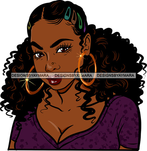 Afro Girl Bamboo Earrings Hustle Diva Gold Jewelry Hair Accessories Black Woman Goddess SVG Files For Cutting and More!