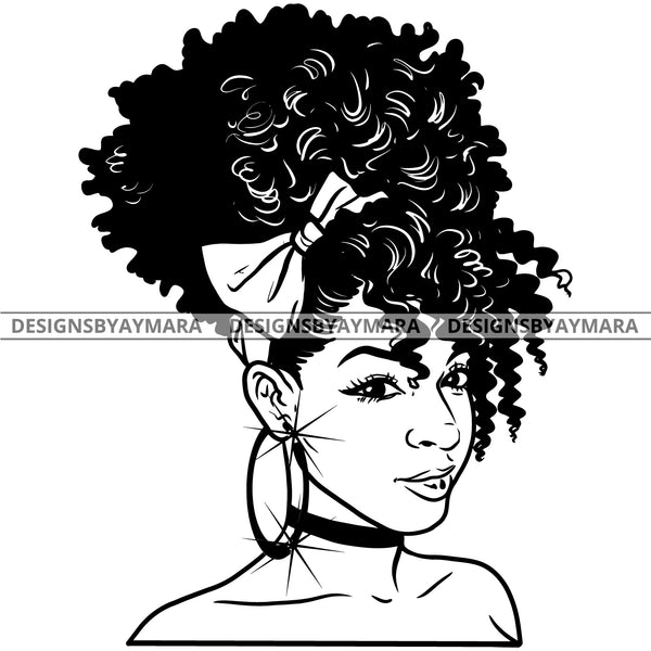 Afro Attractive Cute Urban Girl Boss Lady Queen Melanin Bow Bamboo Hoo Designsbyaymara