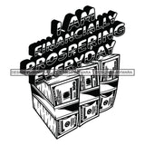 Money Talks Quote Financial Business Investment Millions Cash Illustration B/W SVG JPG PNG Vector Clipart Cricut Silhouette Cut Cutting