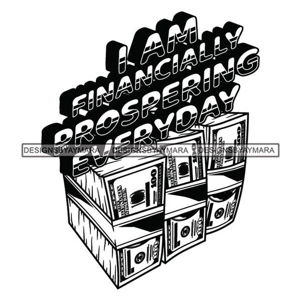 Money Talks Quote Financial Business Investment Millions Cash Illustration B/W SVG JPG PNG Vector Clipart Cricut Silhouette Cut Cutting