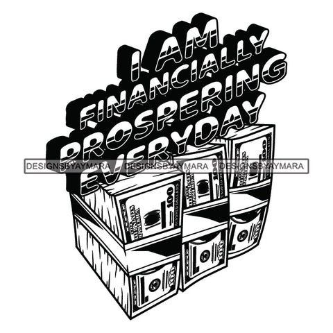 Money Talks Quote Financial Business Investment Millions Cash Illustration B/W SVG JPG PNG Vector Clipart Cricut Silhouette Cut Cutting