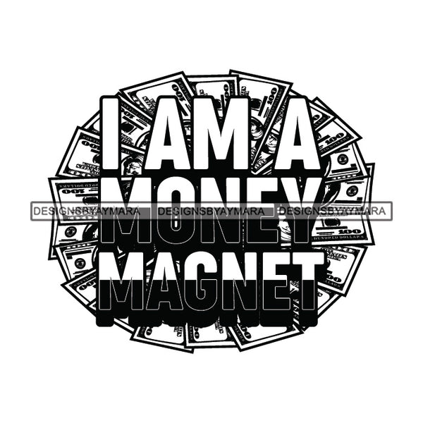 Money Talks Quote Industry Financial Business Investment Millions Illustration B/W SVG JPG PNG Vector Clipart Cricut Silhouette Cut Cutting