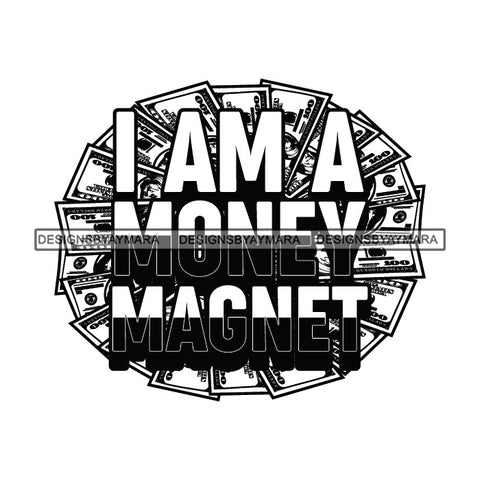 Money Talks Quote Industry Financial Business Investment Millions Illustration B/W SVG JPG PNG Vector Clipart Cricut Silhouette Cut Cutting