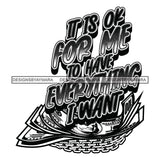 Money Talks Quote Financial Business Investment Ownership Illustration B/W SVG JPG PNG Vector Clipart Cricut Silhouette Cut Cutting