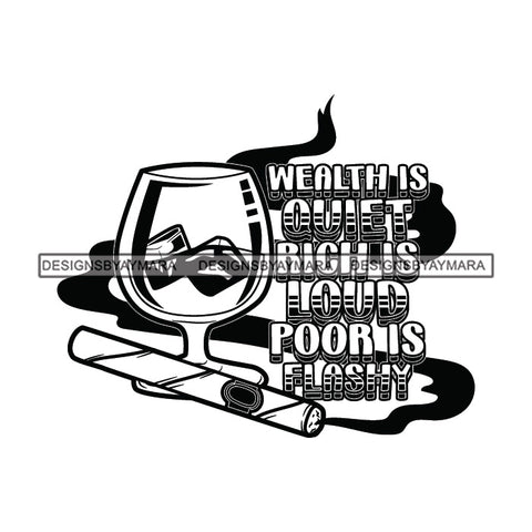 Money Talks Quote Financial Business Investment Millionaire Dollars Illustration B/W SVG JPG PNG Vector Clipart Cricut Silhouette Cut Cutting