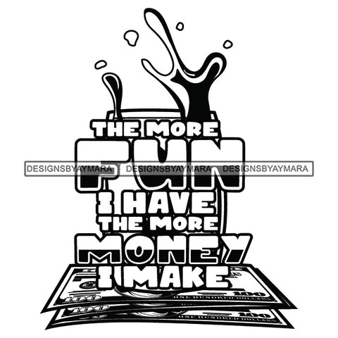 Money Talks Quote Industry Financial Business Investment Dollars Illustration B/W SVG JPG PNG Vector Clipart Cricut Silhouette Cut Cutting