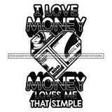 Money Talks Quote Financial Business Investment Cash Opportunity B/W SVG JPG PNG Vector Clipart Cricut Silhouette Cut Cutting