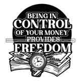 Money Talks Quote Financial Business Investment Cash Opportunity Value B/W SVG JPG PNG Vector Clipart Cricut Silhouette Cut Cutting