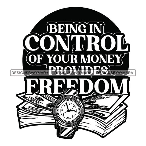 Money Talks Quote Financial Business Investment Cash Opportunity Value B/W SVG JPG PNG Vector Clipart Cricut Silhouette Cut Cutting