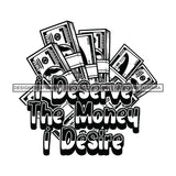 Money Talks Quote Currency Financial Business Investment Illustration B/W SVG JPG PNG Vector Clipart Cricut Silhouette Cut Cutting