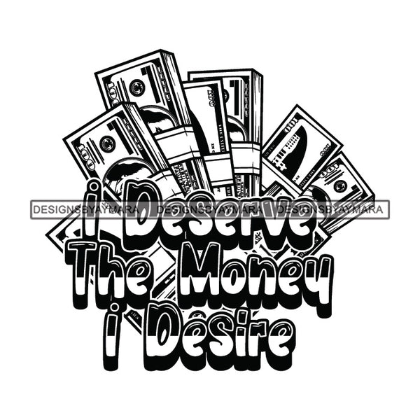 Money Talks Quote Currency Financial Business Investment Illustration B/W SVG JPG PNG Vector Clipart Cricut Silhouette Cut Cutting