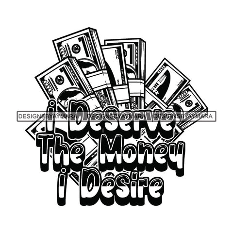 Money Talks Quote Currency Financial Business Investment Illustration B/W SVG JPG PNG Vector Clipart Cricut Silhouette Cut Cutting