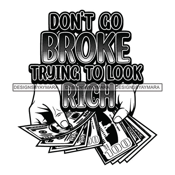 Money Talks Quote Prosperity Financial Business Investment Illustration B/W SVG JPG PNG Vector Clipart Cricut Silhouette Cut Cutting