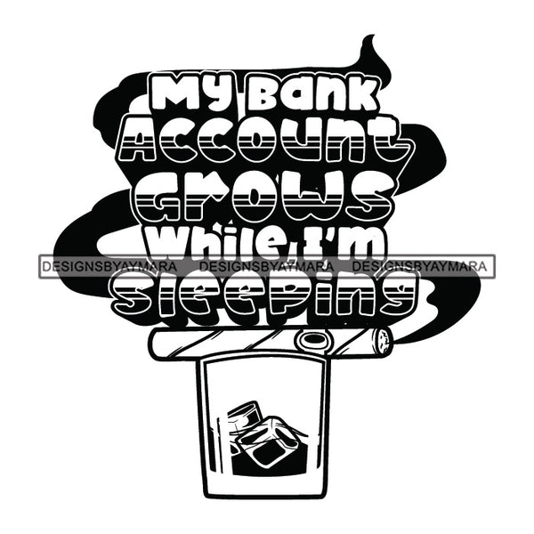 Money Talks Quote Financial Business Investment Luxury Illustration B/W SVG JPG PNG Vector Clipart Cricut Silhouette Cut Cutting