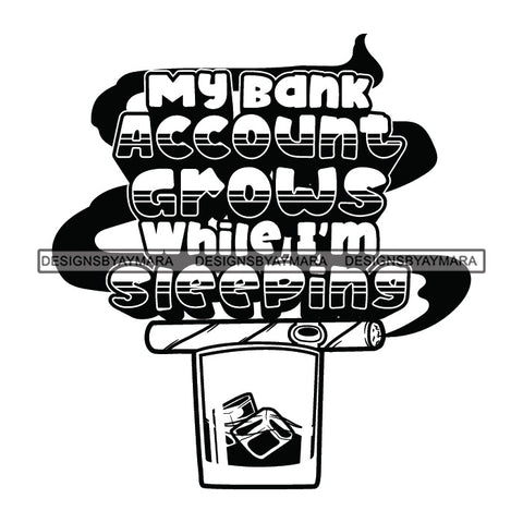 Money Talks Quote Financial Business Investment Luxury Illustration B/W SVG JPG PNG Vector Clipart Cricut Silhouette Cut Cutting