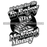 Money Talks Quote Dollars Financial Business Investment Profit Illustration B/W SVG JPG PNG Vector Clipart Cricut Silhouette Cut Cutting