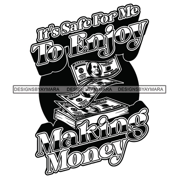 Money Talks Quote Dollars Financial Business Investment Profit Illustration B/W SVG JPG PNG Vector Clipart Cricut Silhouette Cut Cutting