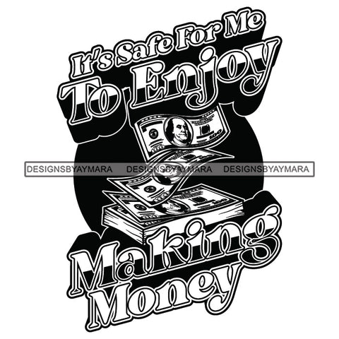 Money Talks Quote Dollars Financial Business Investment Profit Illustration B/W SVG JPG PNG Vector Clipart Cricut Silhouette Cut Cutting