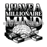 Money Talks Quote Financial Business Investment Millions Dollars Illustration B/W SVG JPG PNG Vector Clipart Cricut Silhouette Cut Cutting
