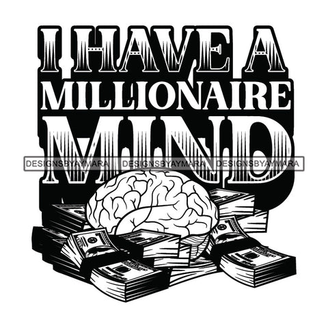 Money Talks Quote Financial Business Investment Millions Dollars Illustration B/W SVG JPG PNG Vector Clipart Cricut Silhouette Cut Cutting