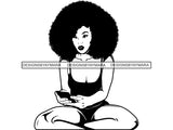Afro Beautiful Black Woman SVG African American Ethnicity Afro Puffy Hairstyle Fabulous Queen Diva Classy Lady Princess