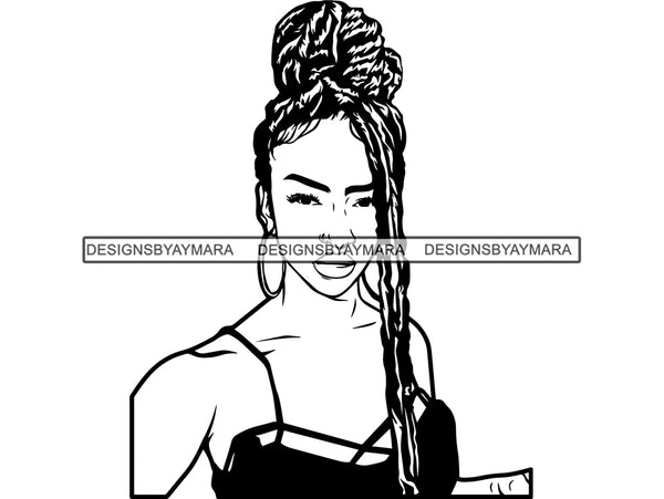 Afro Beautiful Black Woman SVG Fabulous African American Ethnicity Afro Braids Puffy Hairstyle Beauty Salon Queen Diva Classy Lady  .SVG .EPS .PNG Vector Clipart Digital Cricut Circuit Cut Cutting