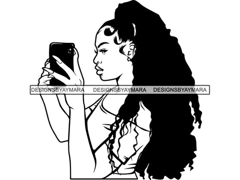 Afro Beautiful Black Woman SVG Fabulous African American Ethnicity Afro Puffy Hairstyle Beauty Salon Queen Diva Classy Lady  .SVG .EPS .PNG Vector Clipart Digital Cricut Circuit Cut Cutting