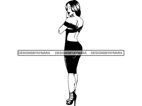 Beautiful Woman SVG Fabulous Goddess Queen Diva Classy Lady Fashion Model Glamour  .SVG .EPS .PNG Vector Clipart Digital Cricut Circuit Cut Cutting