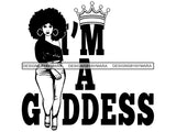 Afro Woman SVG African American Ethnicity Goddess Queen Diva Classy Beautiful Black Lady  .SVG .EPS .PNG Vector Clipart Cricut Circuit Cut Cutting