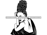 Afro Woman SVG Braids Dreads Hairstyle Nubian Melanin Black Queen African American Ethnicity .JPG .EPS .PNG Vector Clipart Cricut Circuit Cut Cutting
