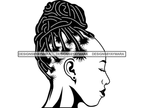 Afro Woman SVG Braids Dreads Hairstyle Nubian Melanin Black Queen African American Ethnicity .JPG .EPS .PNG Vector Clipart Cricut Circuit Cut Cutting