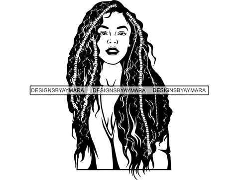 Afro Woman SVG Braids Dreads Hairstyle Nubian Melanin Black Queen African American Ethnicity .JPG .EPS .PNG Vector Clipart Cricut Circuit Cut Cutting