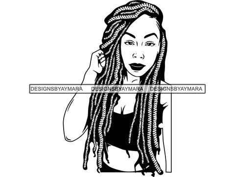 Afro Woman SVG Braids Dreads Hairstyle Nubian Melanin Black Queen African American Ethnicity .JPG .EPS .PNG Vector Clipart Cricut Circuit Cut Cutting