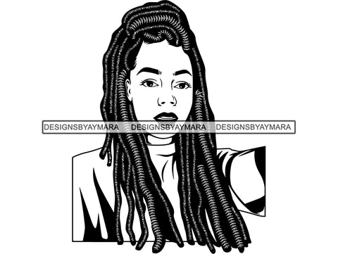 Afro Woman SVG Braids Dreads Hairstyle Nubian Melanin Black Queen African American Ethnicity .JPG .EPS .PNG Vector Clipart Cricut Circuit Cut Cutting