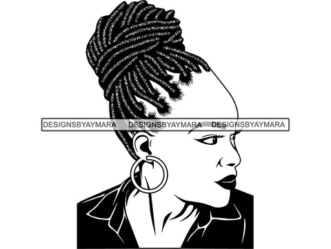 Afro Woman SVG Braids Dreads Hairstyle Nubian Melanin Black Queen African American Ethnicity .JPG .EPS .PNG Vector Clipart Cricut Circuit Cut Cutting