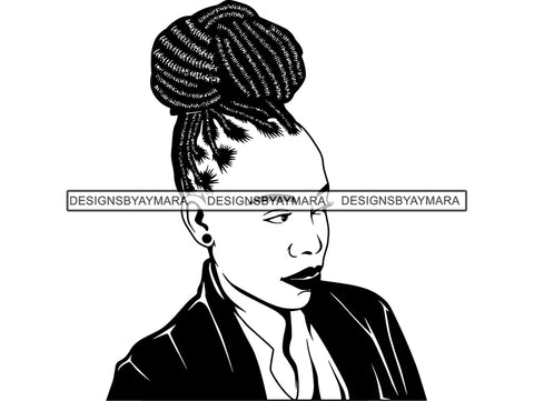 Afro Woman SVG Braids Dreads Hairstyle Nubian Melanin Black Queen African American Ethnicity .JPG .EPS .PNG Vector Clipart Cricut Circuit Cut Cutting