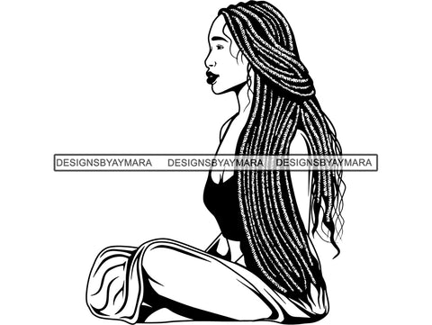 Afro Woman SVG Braids Dreads Hairstyle Nubian Melanin Black Queen African American Ethnicity .JPG .EPS .PNG Vector Clipart Cricut Circuit Cut Cutting