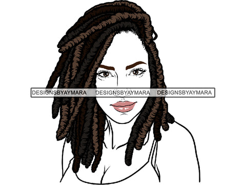 Afro Woman SVG Braids Dreads Hairstyle Fabulous Melanin Nubian African American Ethnicity Queen Diva Classy Lady .SVG .EPS.PNG. Vector Clipart