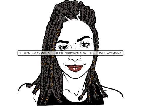 Afro Woman SVG Braids Dreads Hairstyle Fabulous Melanin Nubian African American Ethnicity Queen Diva Classy Lady .SVG .EPS.PNG. Vector Clipart