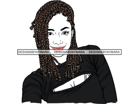 Afro Woman SVG Braids Dreads Hairstyle Fabulous Melanin Nubian African American Ethnicity Queen Diva Classy Lady .SVG .EPS.PNG. Vector Clipart