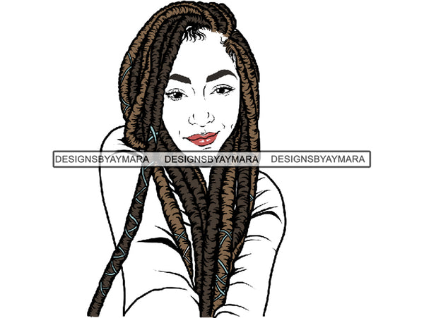Afro Woman SVG Braids Dreads Hairstyle Fabulous Melanin Nubian African American Ethnicity Queen Diva Classy Lady .SVG .EPS.PNG. Vector Clipart
