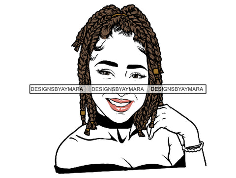 Afro Woman SVG Braids Dreads Hairstyle Fabulous Melanin Nubian African American Ethnicity Queen Diva Classy Lady .SVG .EPS.PNG. Vector Clipart